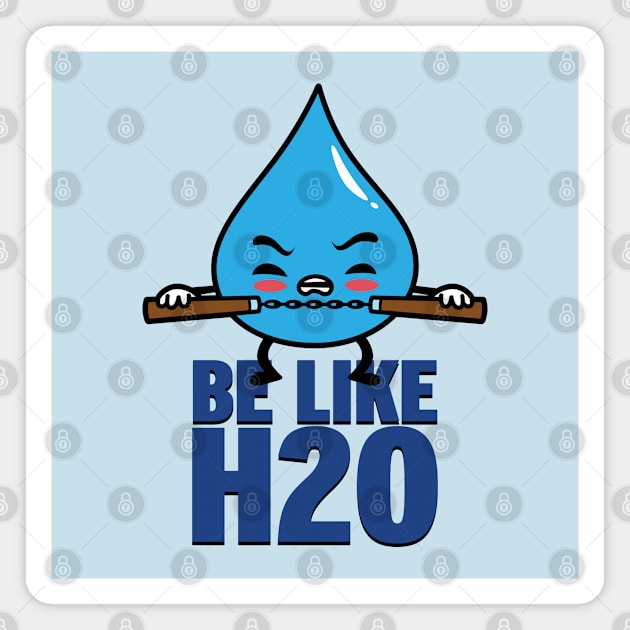 Funny Cute Kawaii Martial Arts Be like Water Retro Quote Meme Magnet by BoggsNicolas